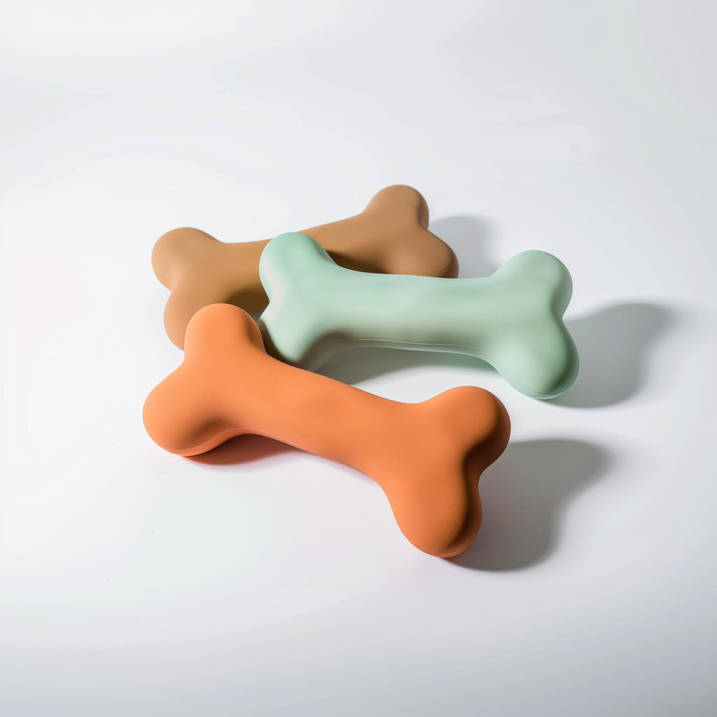 Natural Woolen Dog Toy - Bone - White
