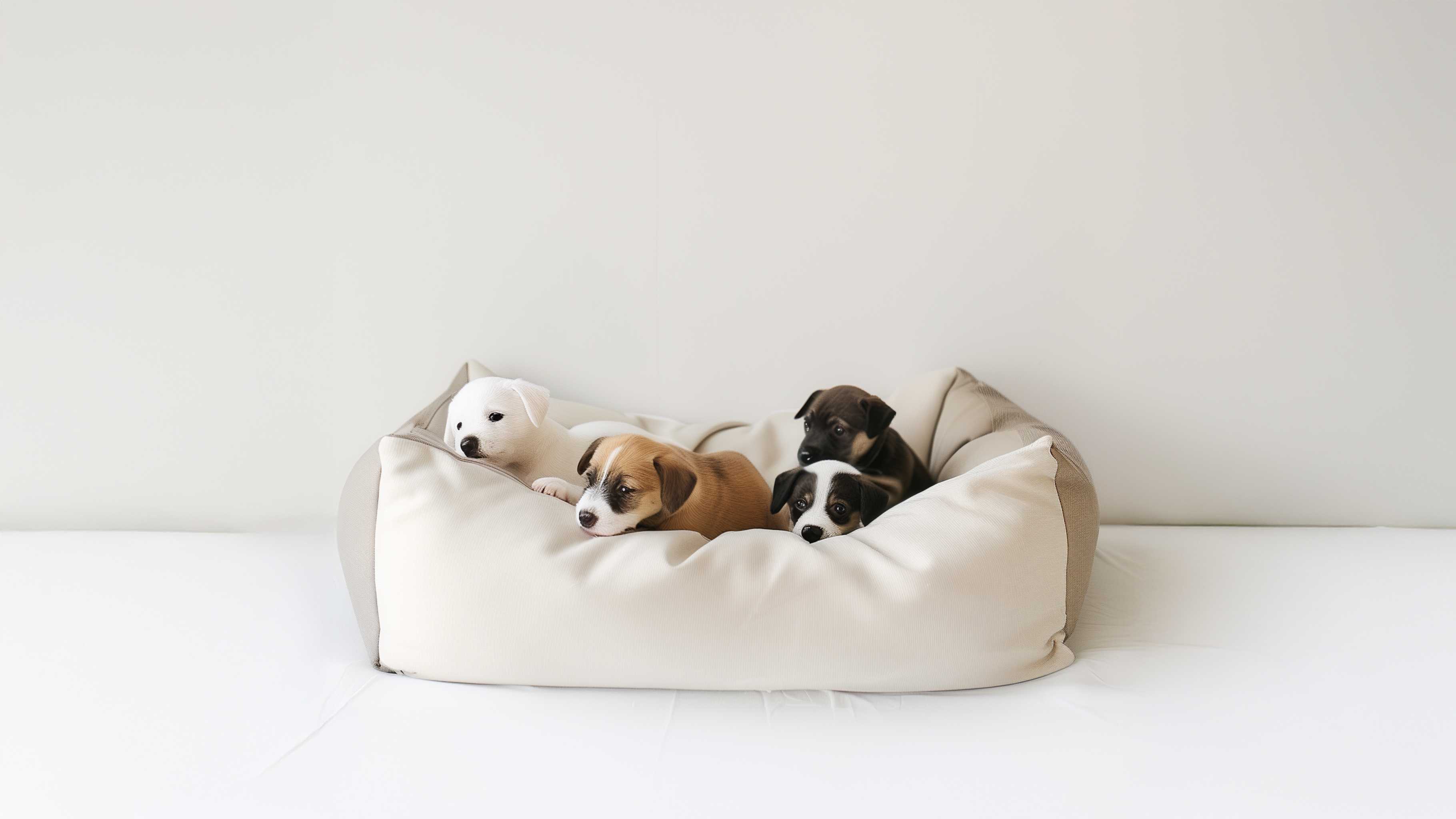 Natural Woolen Dog Toy - Bone - White